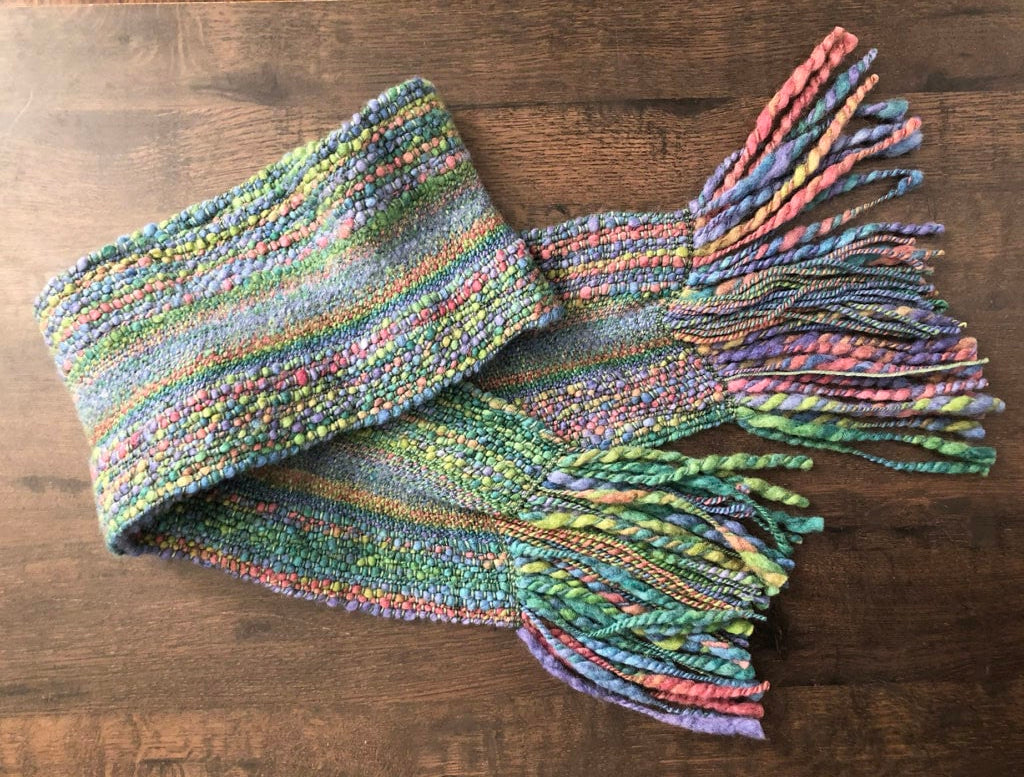 River Ripples Scarf with Handspun Thick-and-Thin Yarn – Schacht Spindle  Company